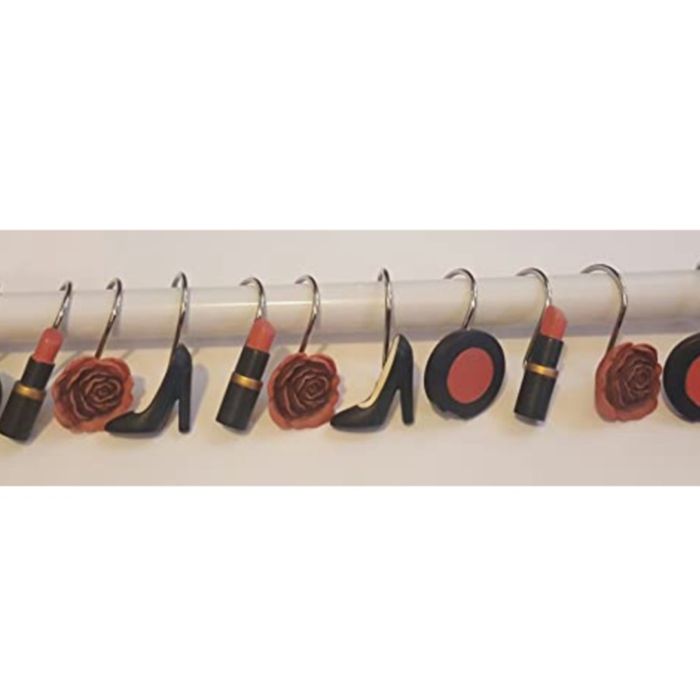 Diva Fashionista Shower Curtain Fashion Hooks Set of 12 Resin Hooks - Picture 4 of 11